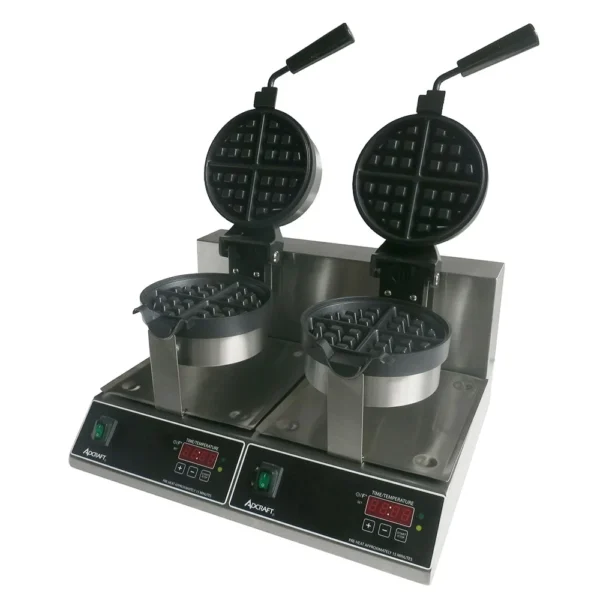 Adcraft BWM-7/R-2 Double Classic Belgian Waffle Maker w/ Cast Aluminum Grids, 2000W