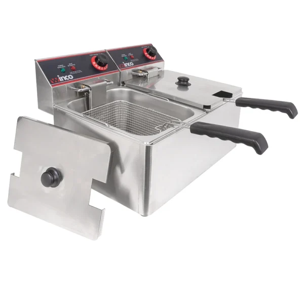 Winco EFT-32 Countertop Electric Fryer - (2) 16 lb Vats, 120v