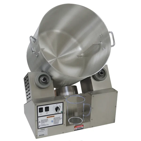 Cheddar Tumbler/Coater w/ Hot Plate & Heat Lamp