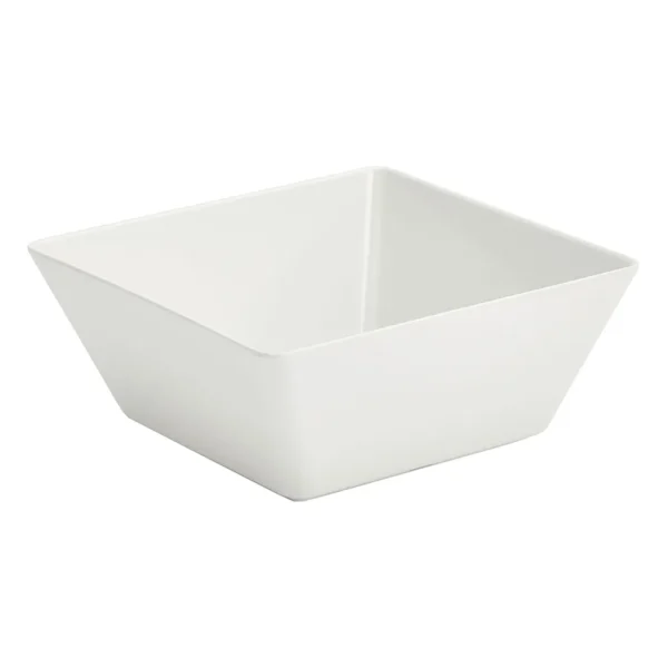 Square Melamine Serving Bowl, White