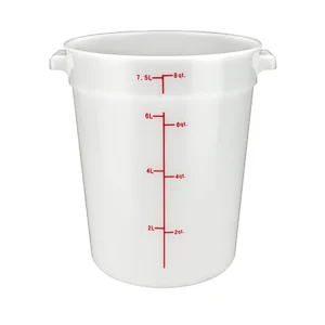 Storage Container - NSF 8 qt Round Polypropylene, White