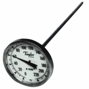Thermometer - Taylor 0-250C dial -8" Stem